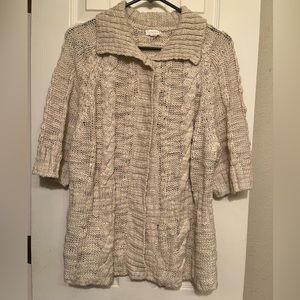 Chico’s chunky sweater cape open knit Size 1